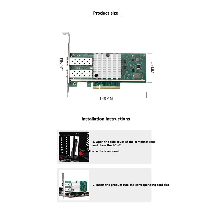 10Gb Sfp+ Pcie Network Card Dual Port - X520-DA1 10 GB SFP+ Dual Port