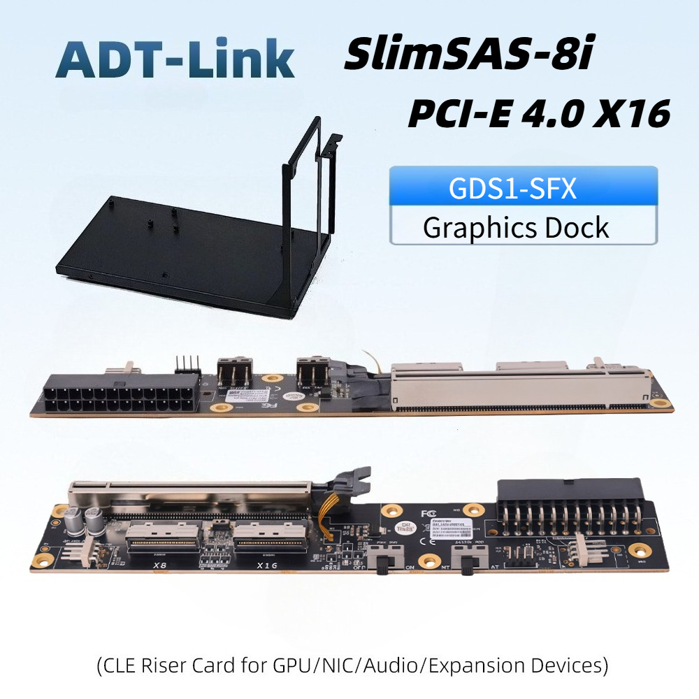 External Gpu Dock Pcie 4.0 Oculink - Dual SlimSAS 8i Grafik-GPU-Dock Externe Grafikkarte