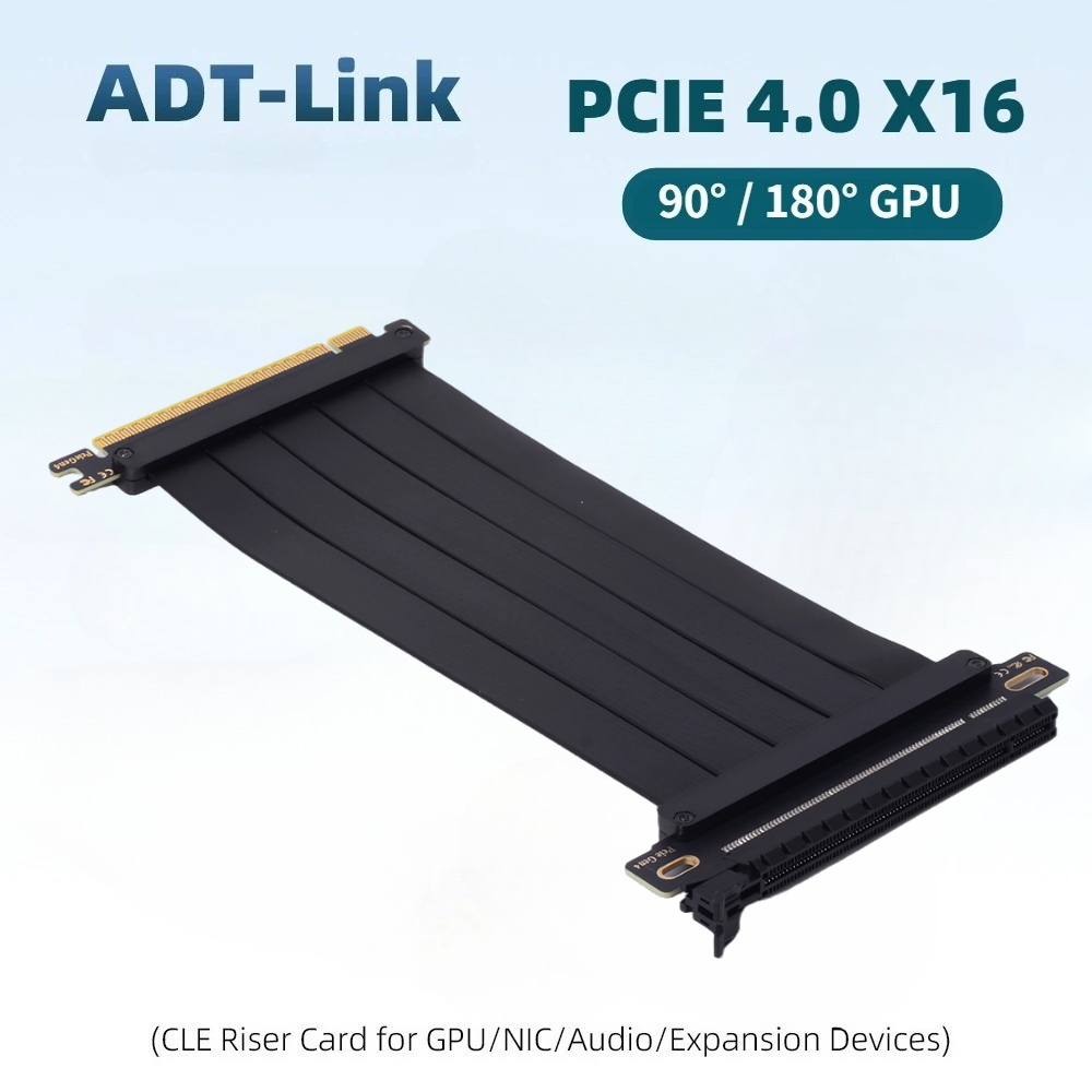 Pcie 4.0 X16 Riser Cable 90 Degree - Ultra PCIe 4.0 Universal-Riser-Kabel 90/180 Grad