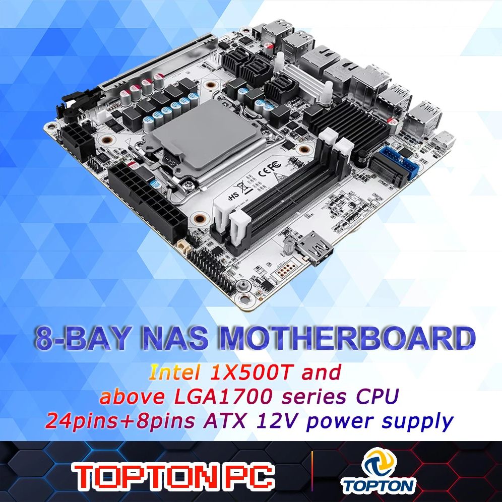 Lga 1700 Ddr5 Itx Motherboard - 8-Bay NAS Mini ITX Motherboard (LGA1700