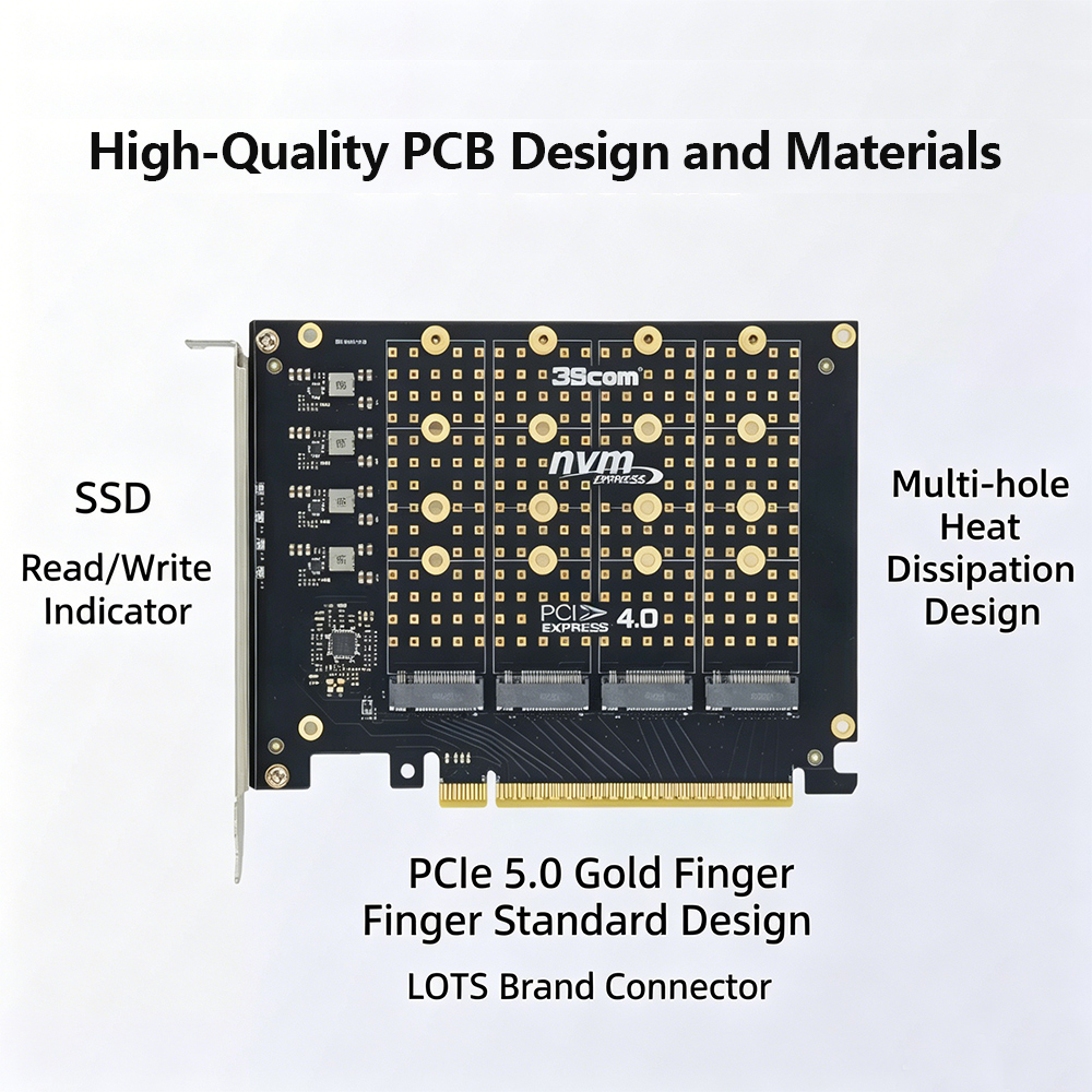 PCIe 4.0 X16 zu 4-Port-NVMe-Ad – Quad M.2 Nvme Pcie Bifurcation Card Bewertung und Preis