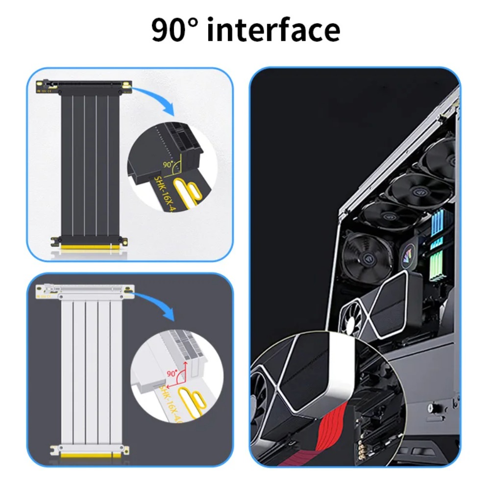 PCI‑E 4.0/3.0 X16 GPU Riser-Ka – Pcie 4.0 X16 Riser Cable 90 Degree Bewertung und Preis