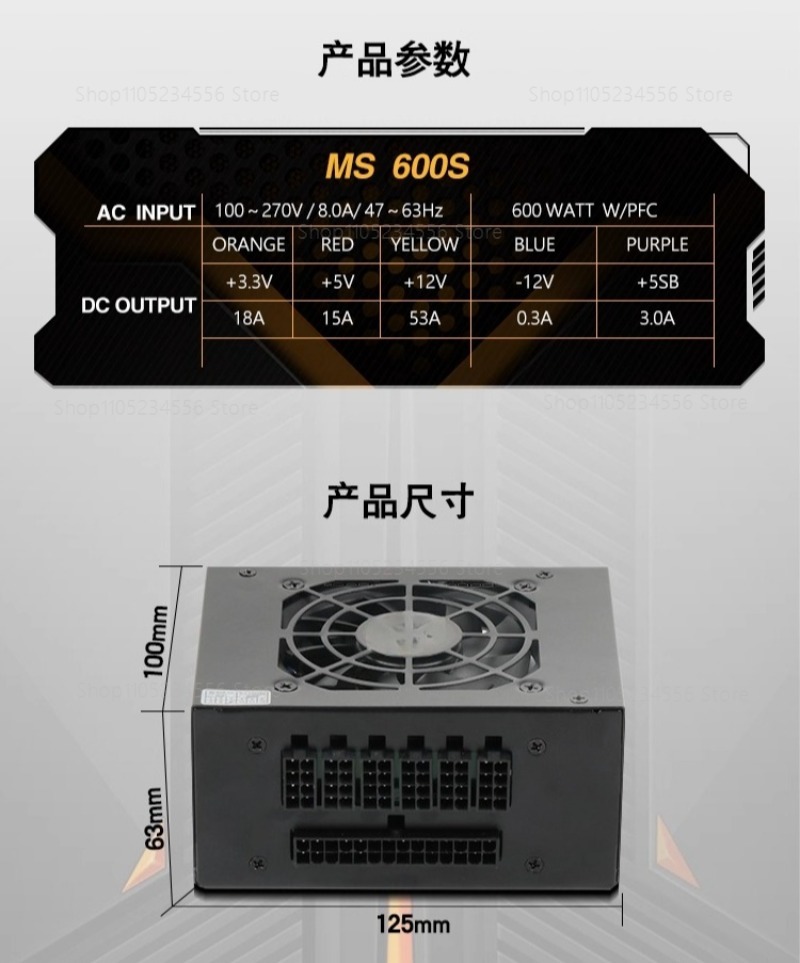 Modulares SFX-Netzteil 80 Plus – Sfx Power Supply 850W Gold Bewertung und Preis